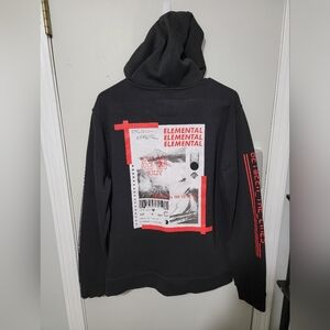 Brooklyn Cloth Black Graphic Hoodie, Elemental Hoodie, Black, Men's Size L